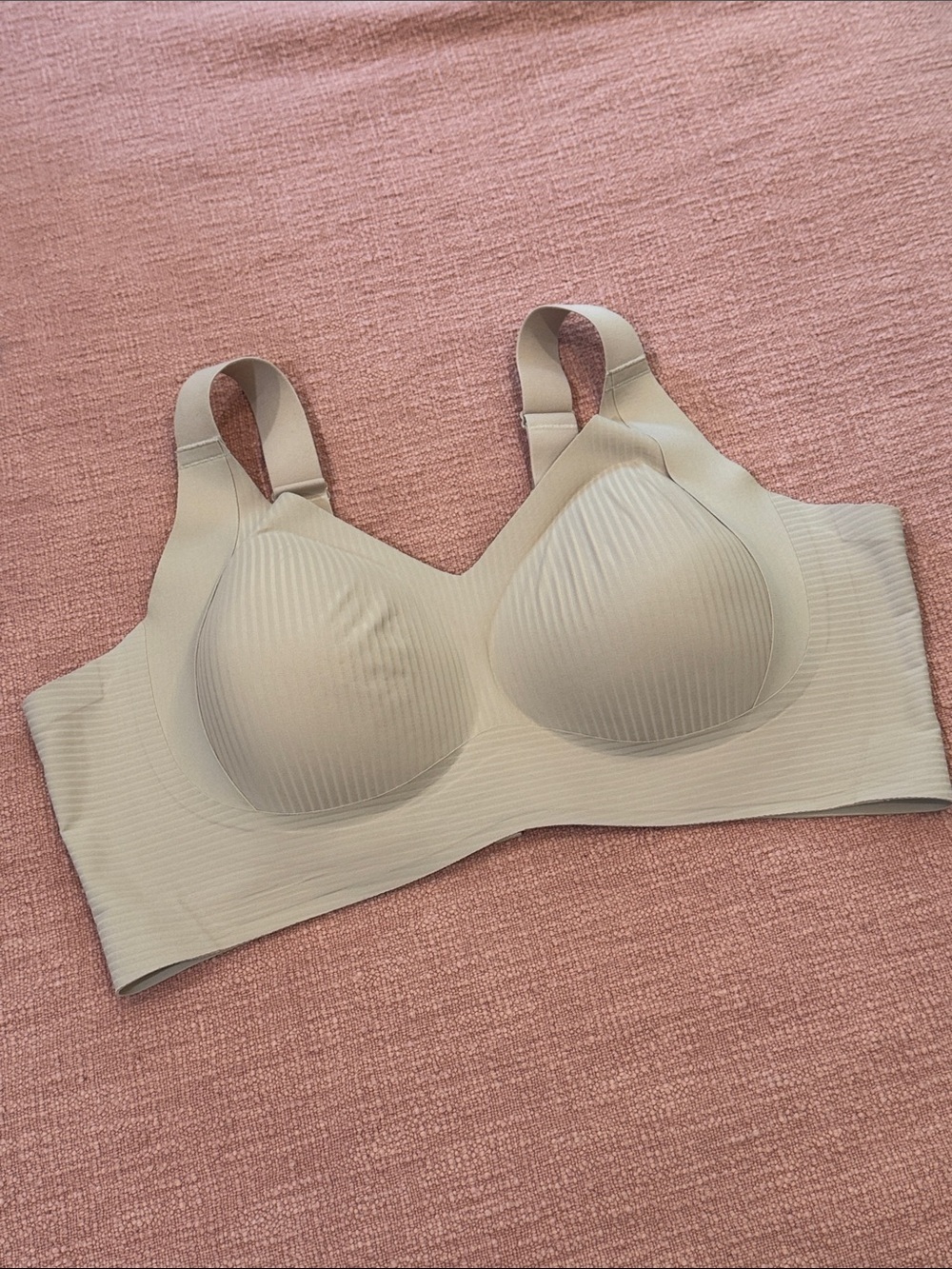 5XL Wireless Seamless Molded-Cup Bra in Light Beige